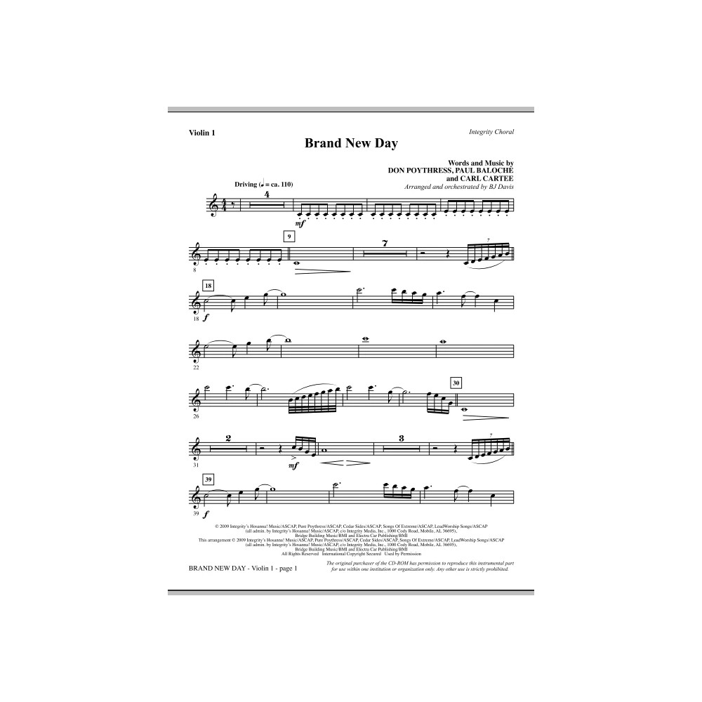 Brand New Day - Violin 1