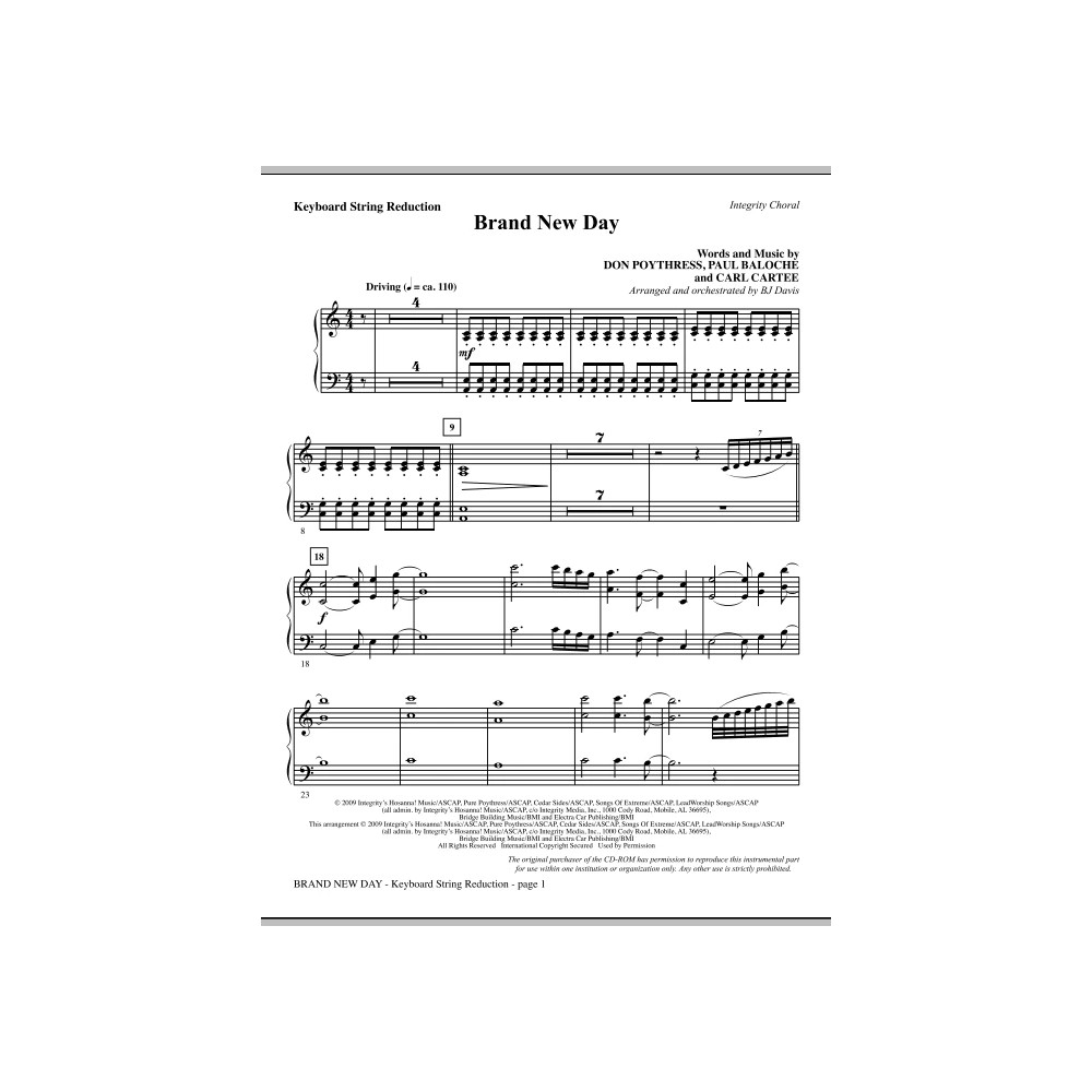 Brand New Day - Keyboard String Reduction