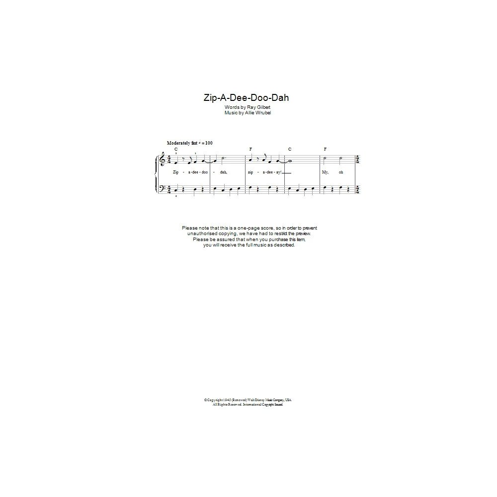 Zip-A-Dee-Doo-Dah (aus Song Of The South)