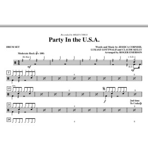 Party In The USA (arr. Roger Emerson) - Drum Set