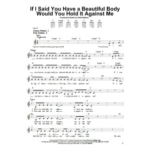 If I Said You Have A Beautiful Body Would You Hold It Against Me