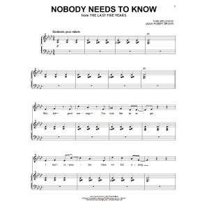 Nobody Needs To Know (from The Last 5 Years)