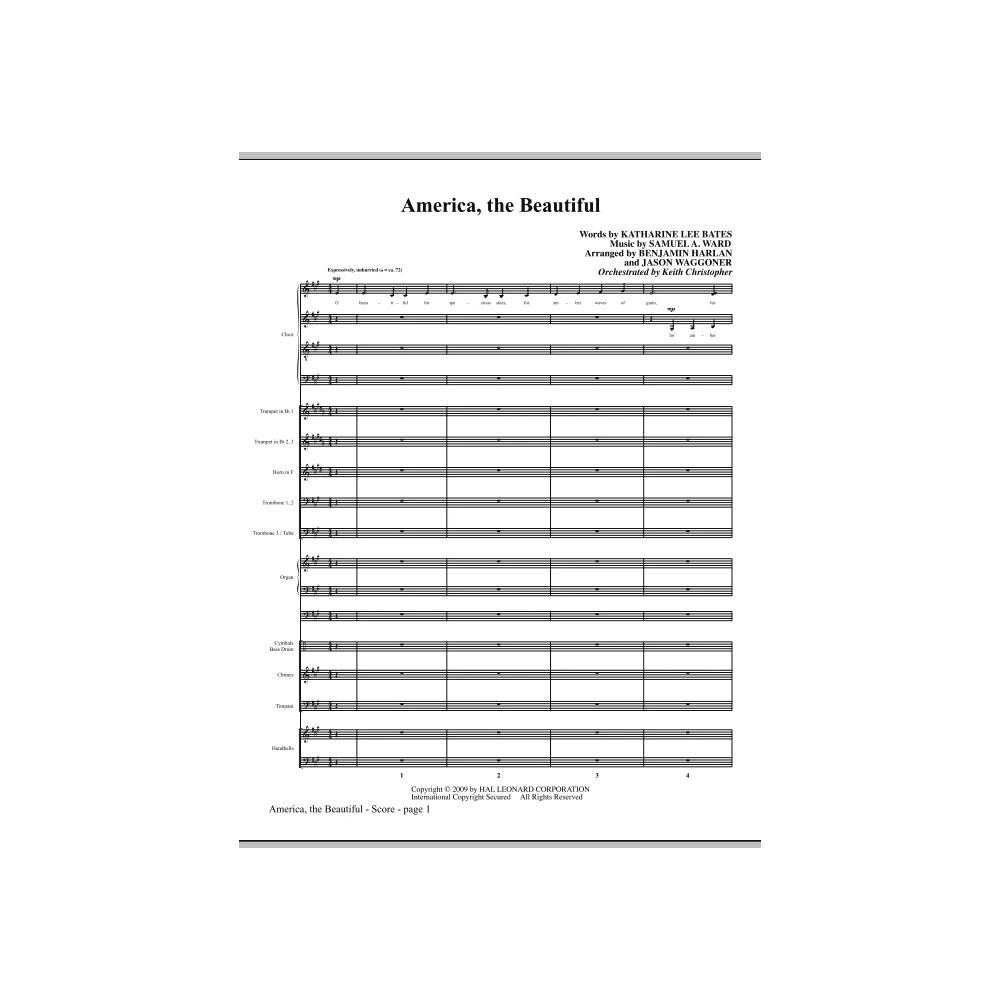 America, The Beautiful - Full Score
