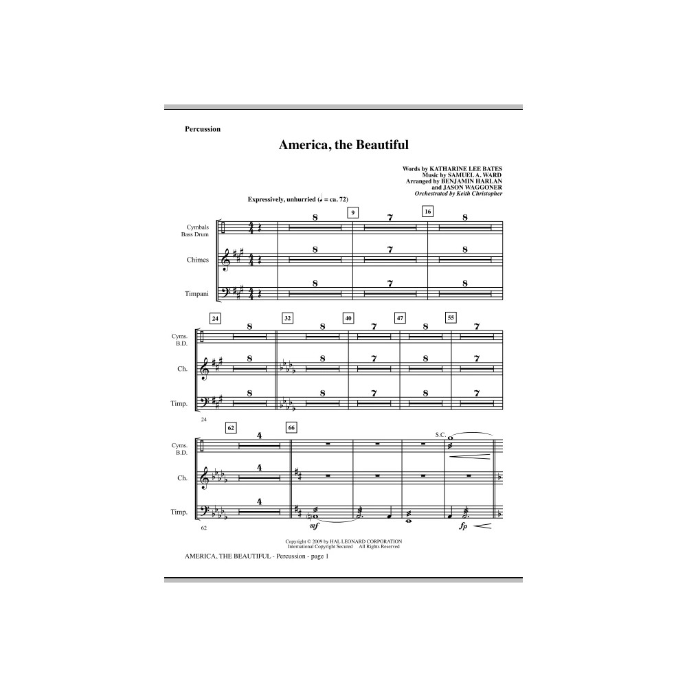 America, The Beautiful - Percussion
