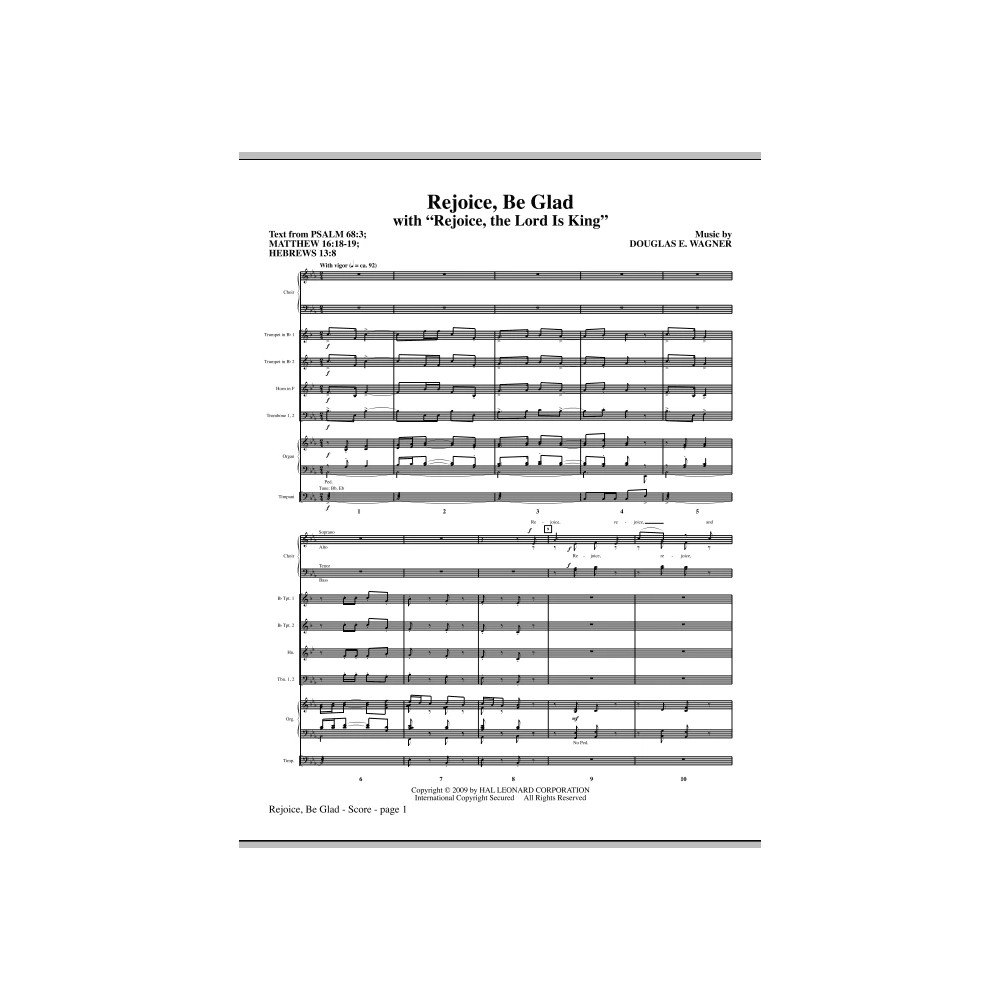Rejoice, Be Glad! (with Rejoice, The Lord Is King) - Full Score