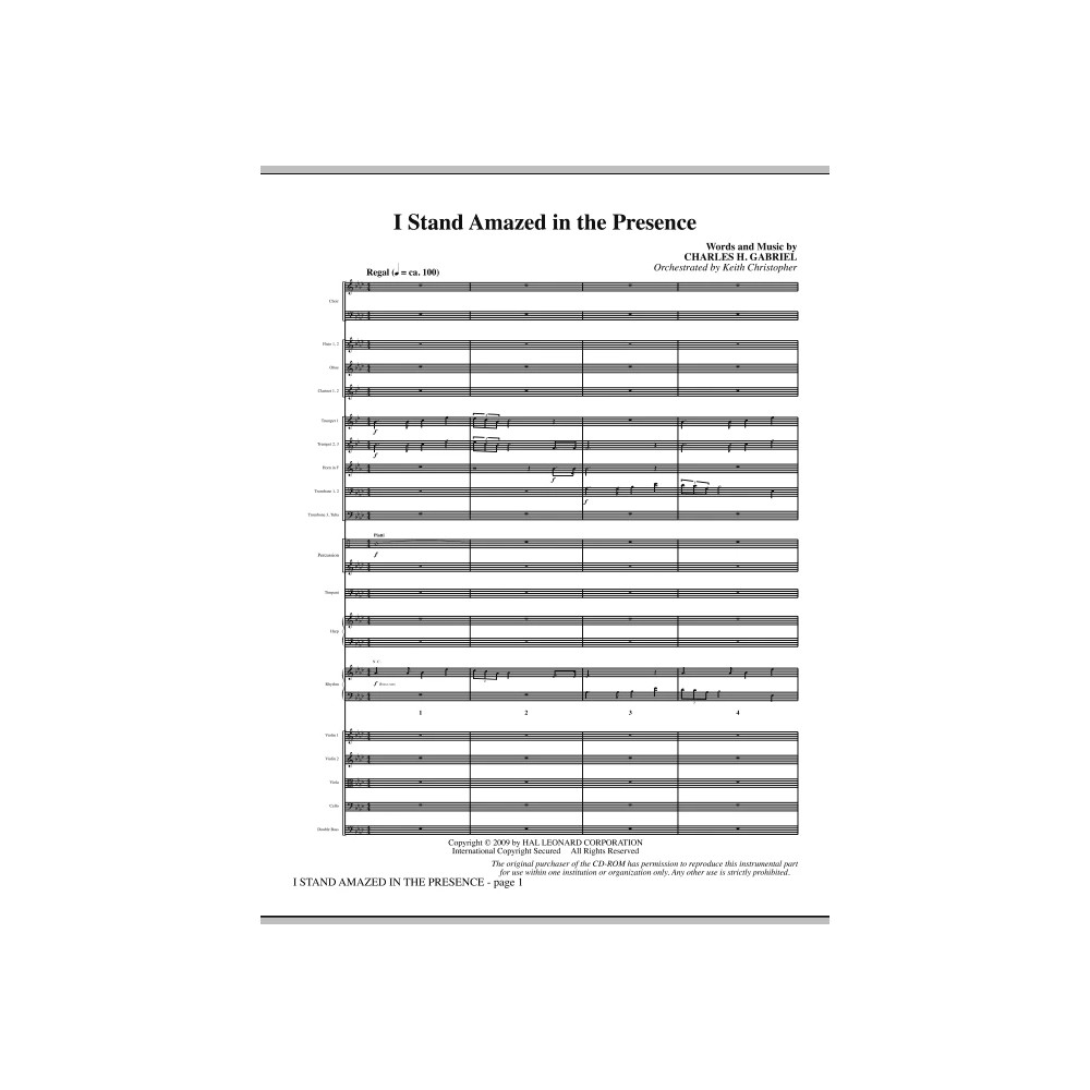 I Stand Amazed In The Presence - Full Score