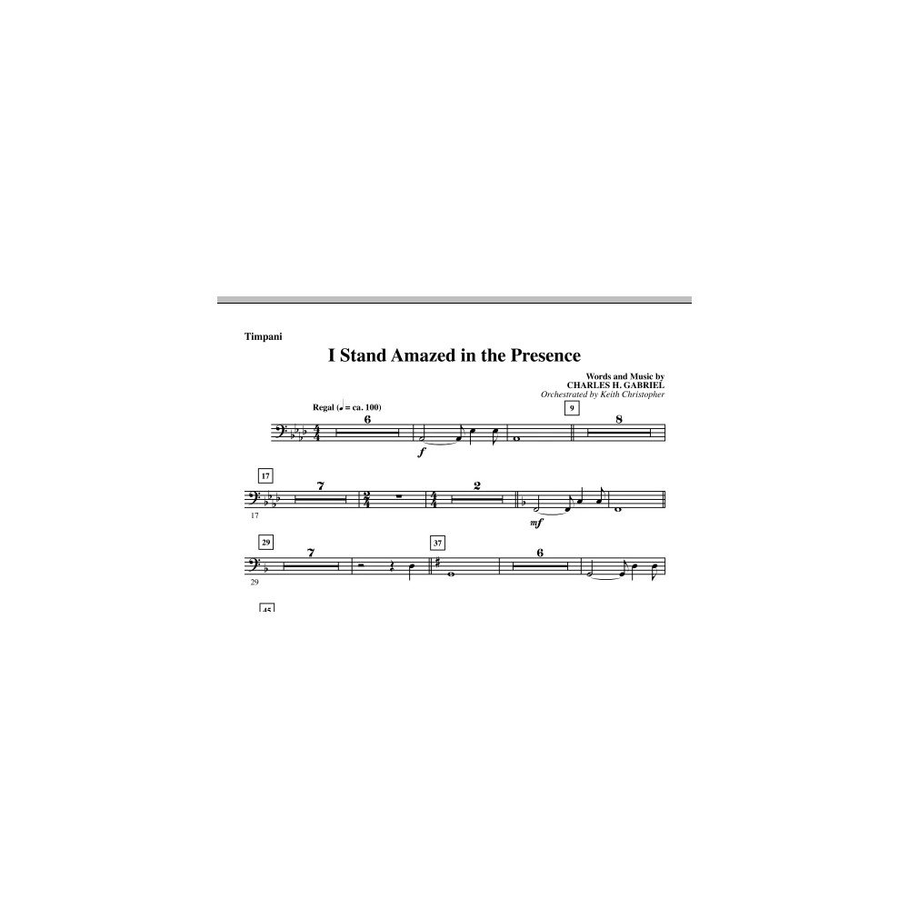 I Stand Amazed In The Presence - Timpani