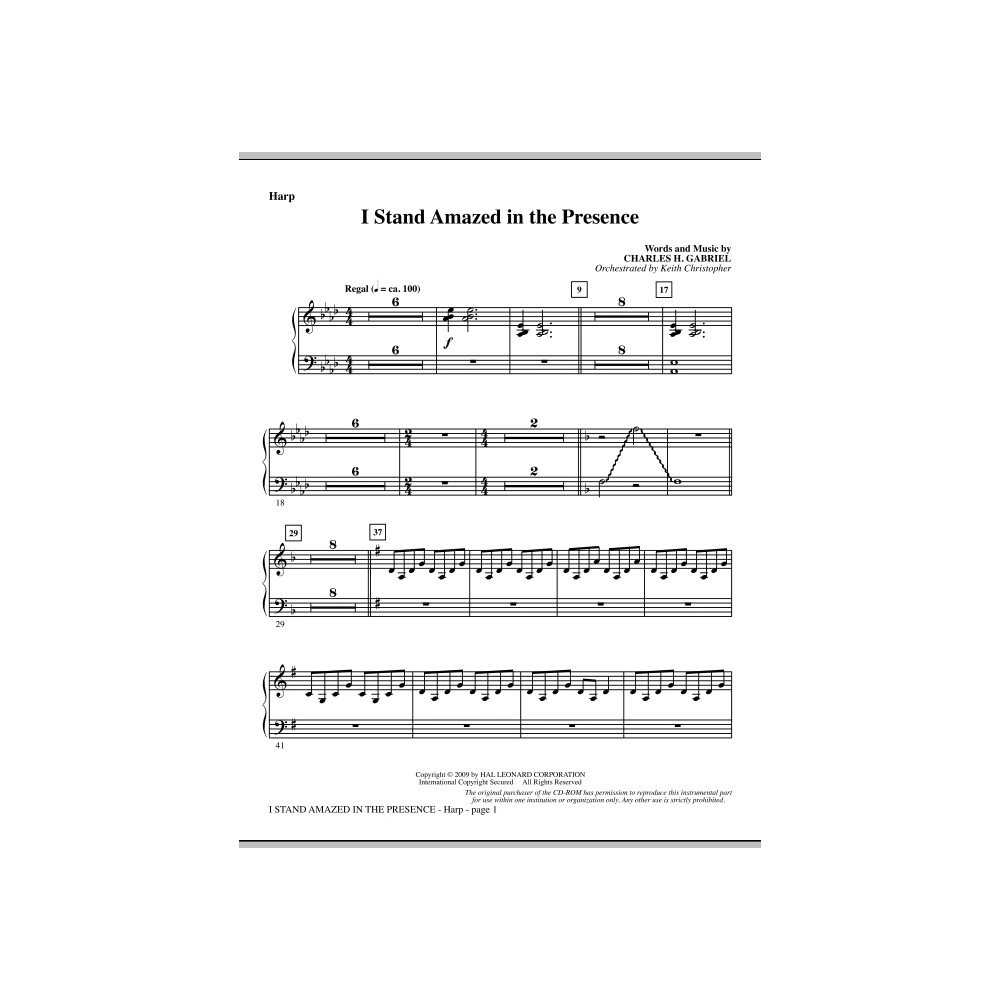 I Stand Amazed In The Presence - Harp