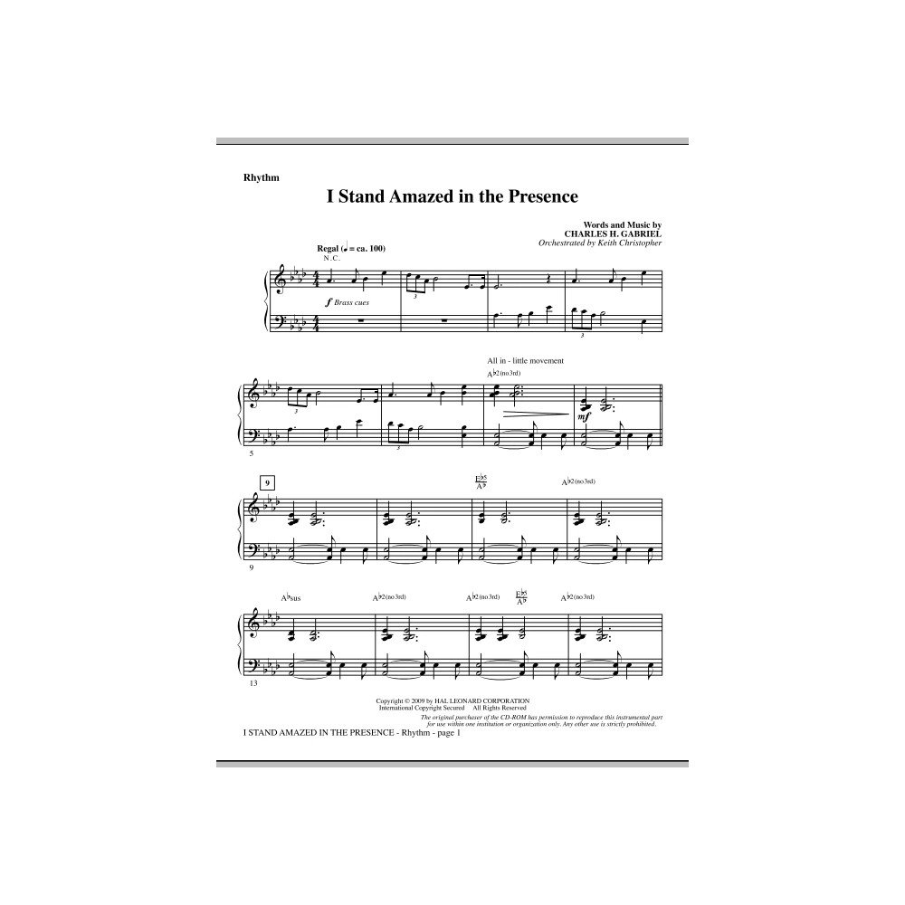 I Stand Amazed In The Presence - Rhythm