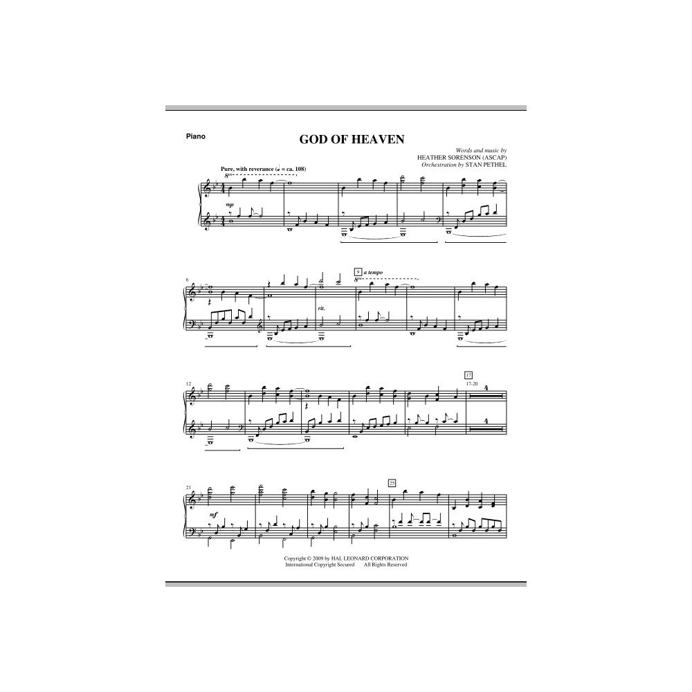 God Of Heaven - Piano