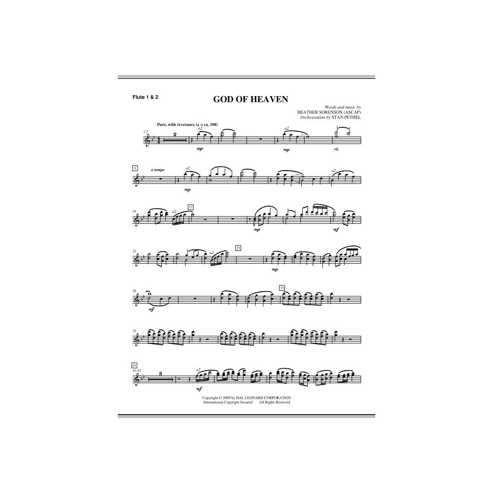 God Of Heaven - Flute 1 & 2