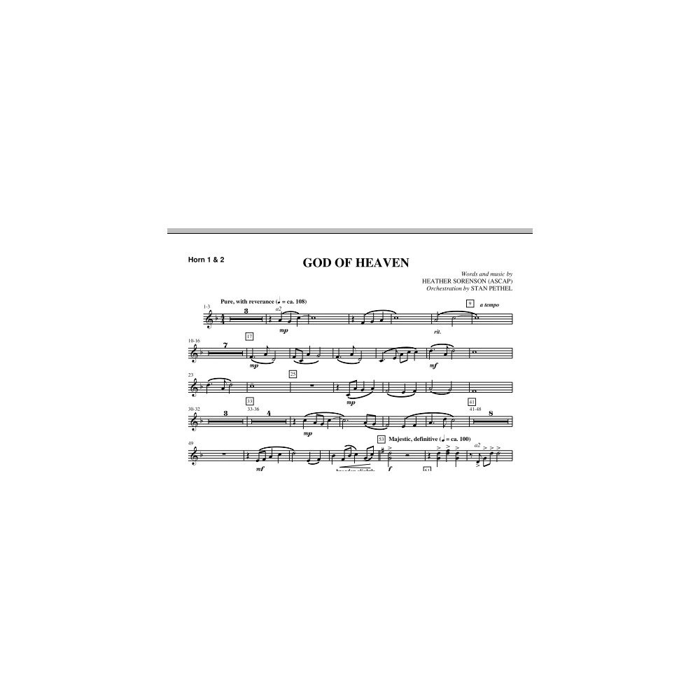 God Of Heaven - F Horn 1,2