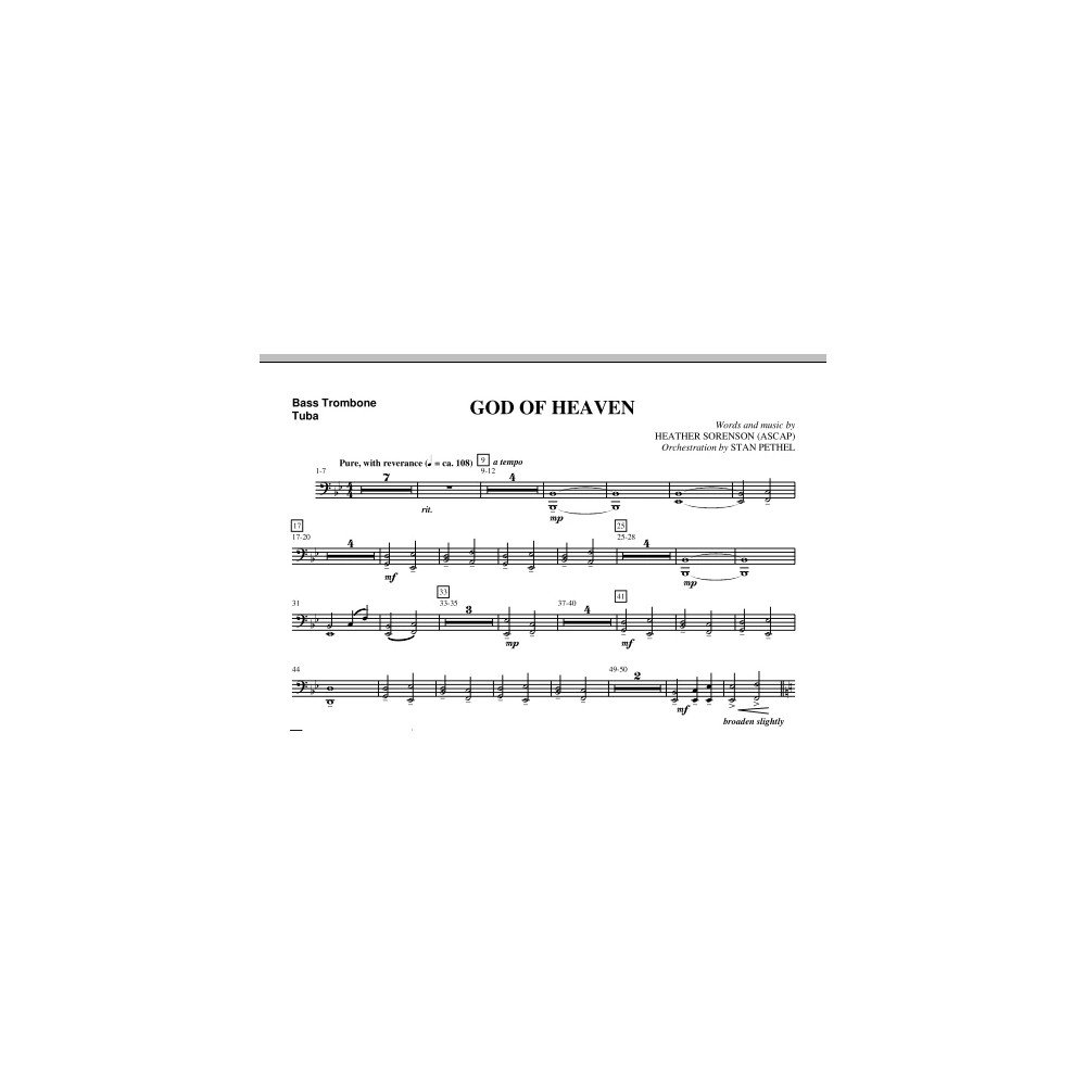 God Of Heaven - Bassposaune/Tuba