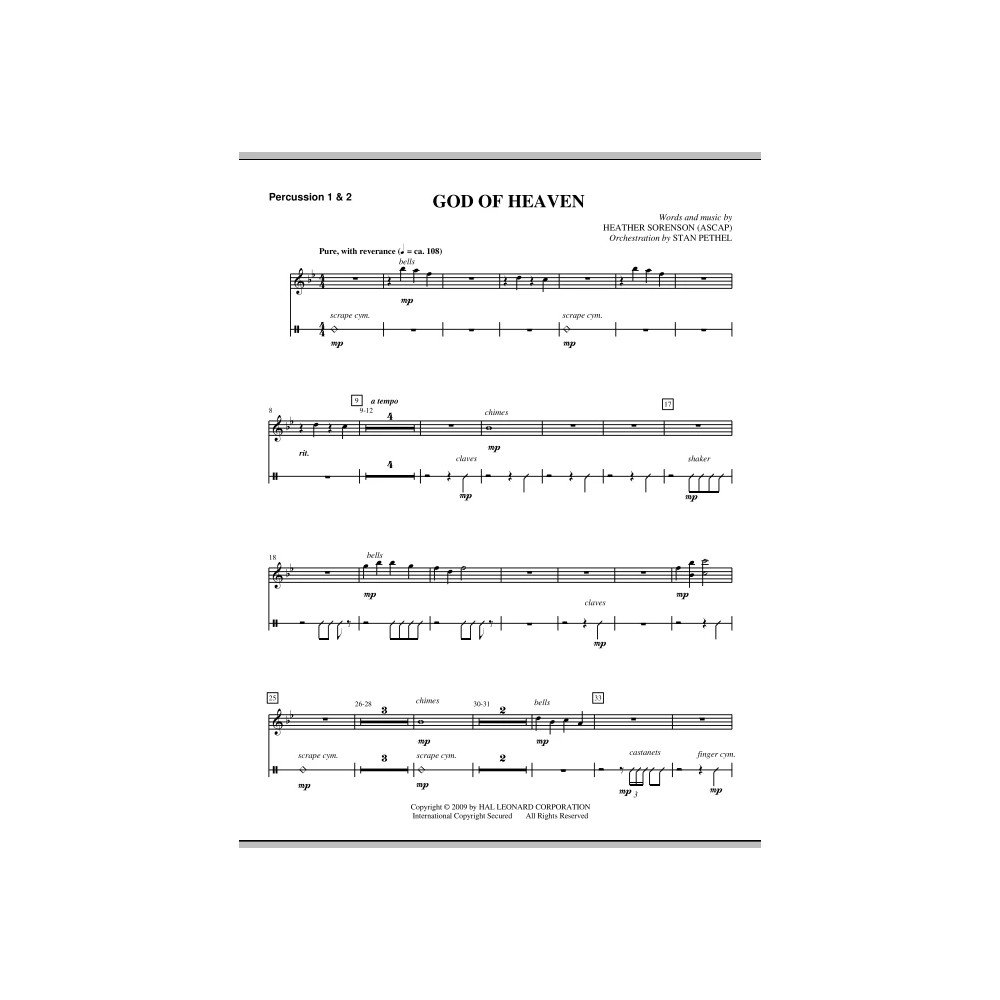 God Of Heaven - Percussion 1 & 2