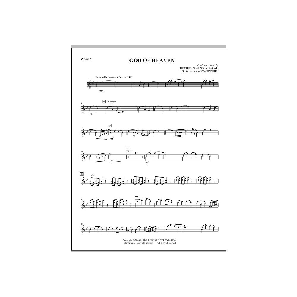 God Of Heaven - Violin 1