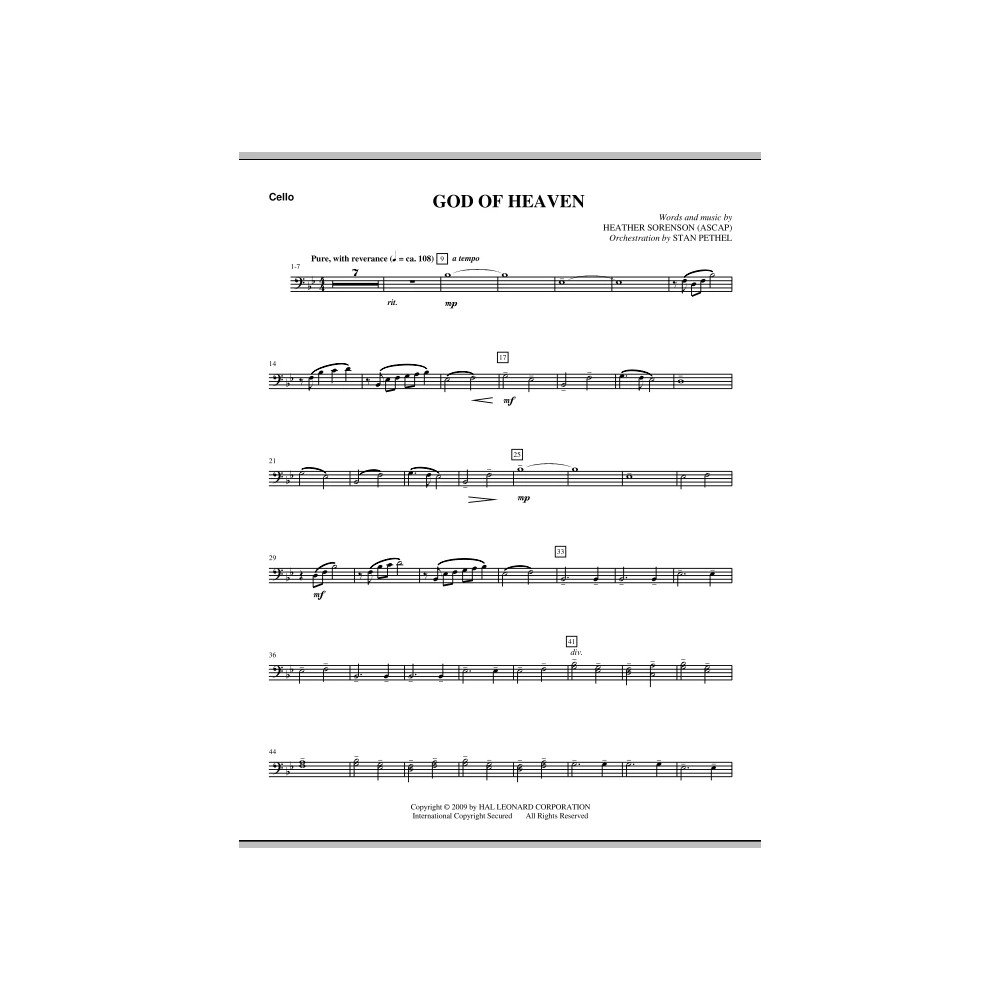 God Of Heaven - Cello