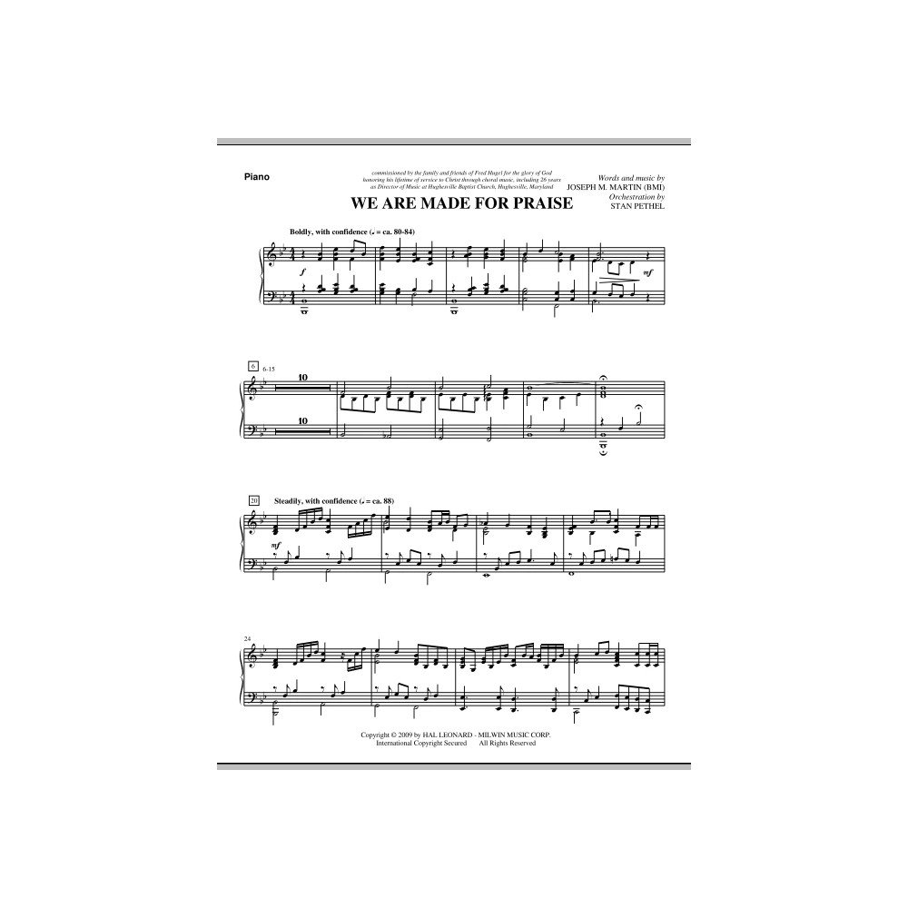 We Are Made For Praise - Piano