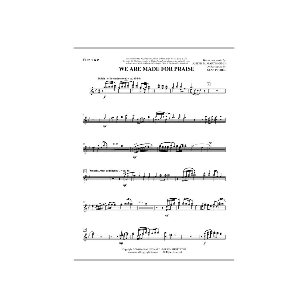 We Are Made For Praise - Flute 1 & 2