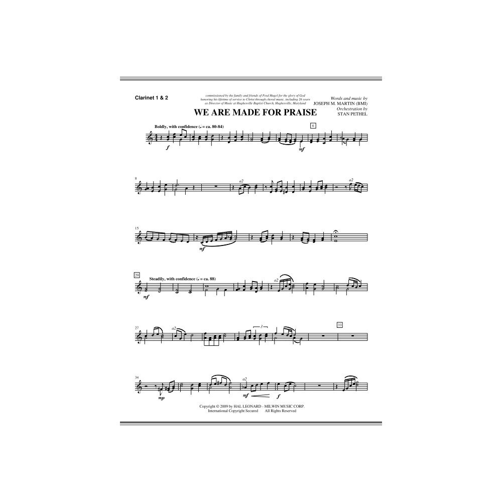 We Are Made For Praise - Bb Clarinet 1,2