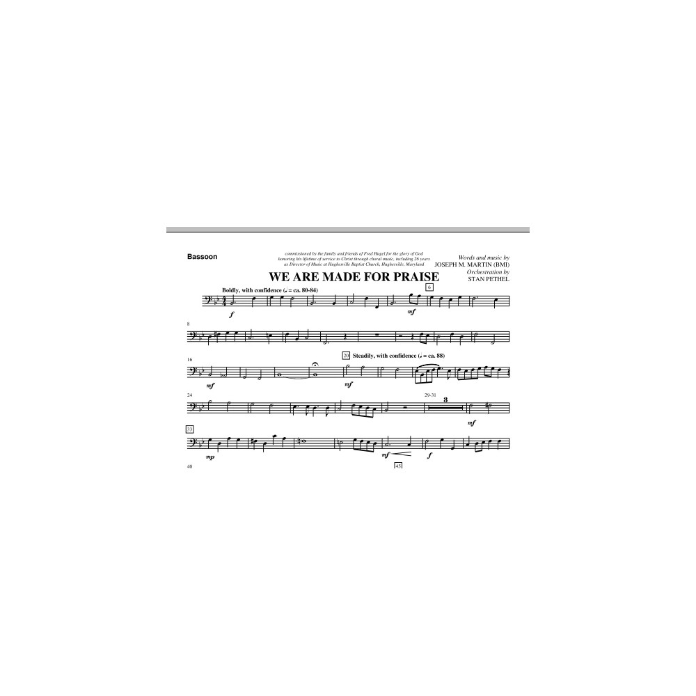 We Are Made For Praise - Bassoon