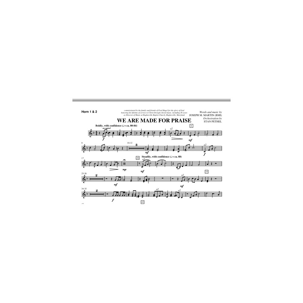 We Are Made For Praise - F Horn 1,2