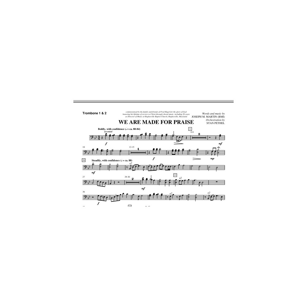 We Are Made For Praise - Trombone 1 & 2