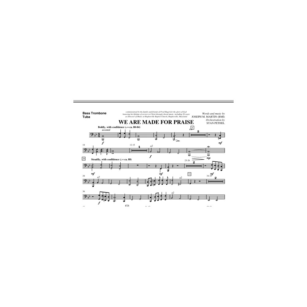We Are Made For Praise - Bass Trombone/Tuba