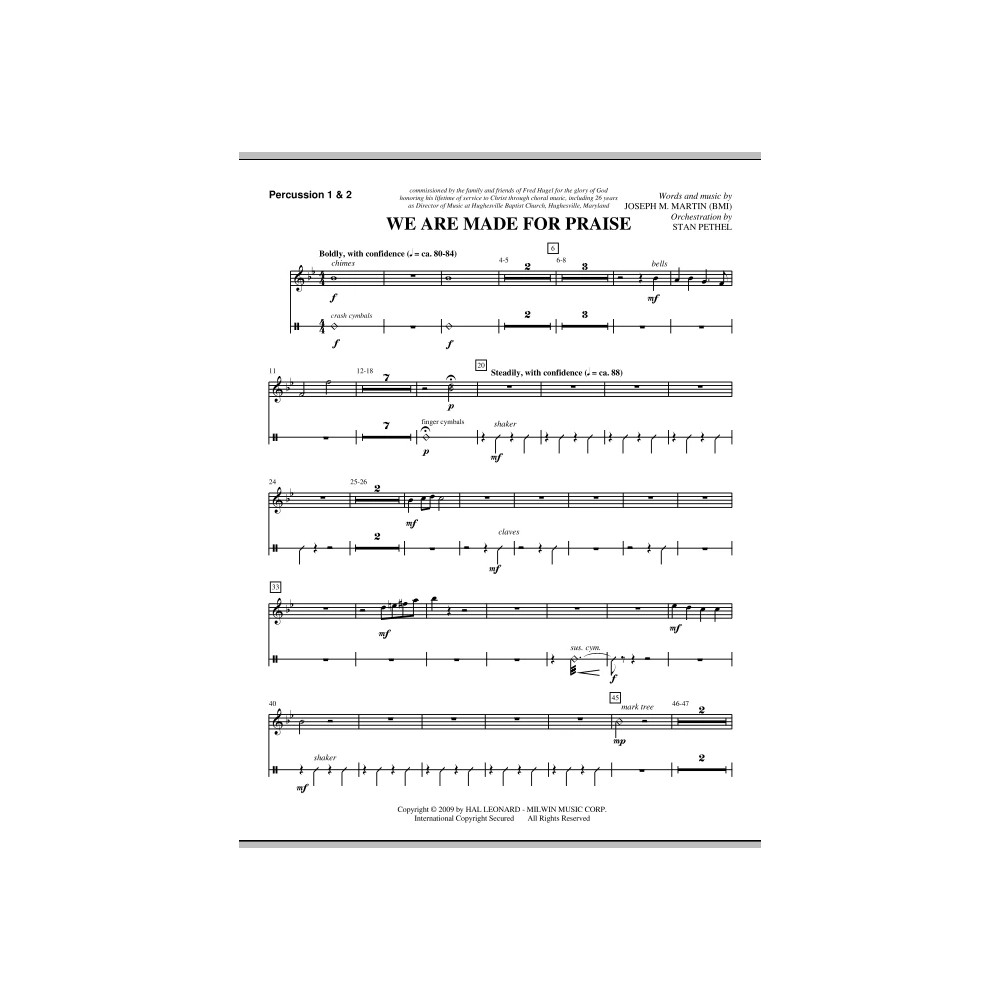 We Are Made For Praise - Percussion 1 & 2