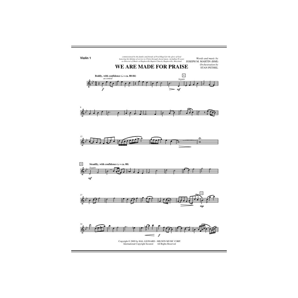 We Are Made For Praise - Violin 1
