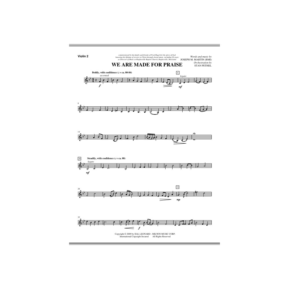 We Are Made For Praise - Violin 2