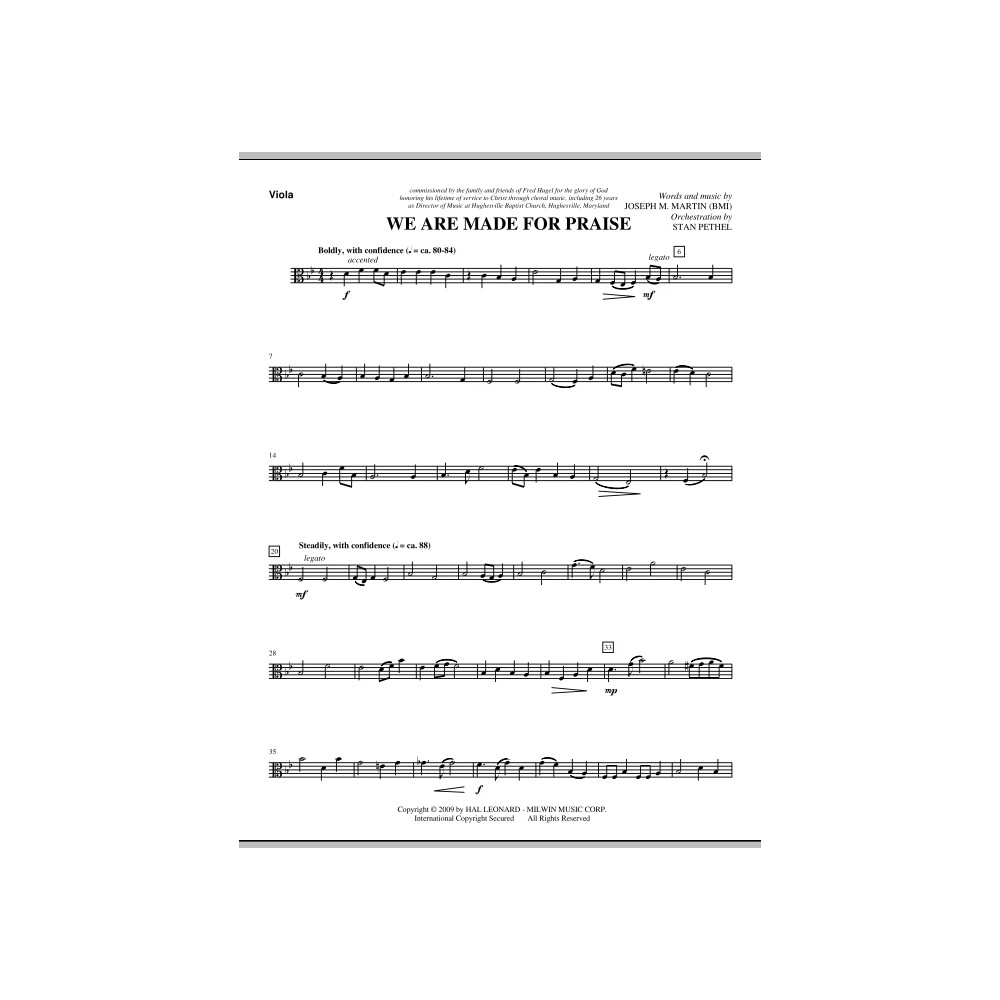 We Are Made For Praise - Viola