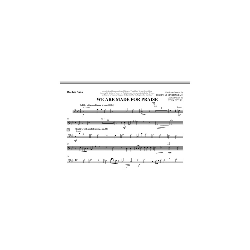 We Are Made For Praise - Double Bass