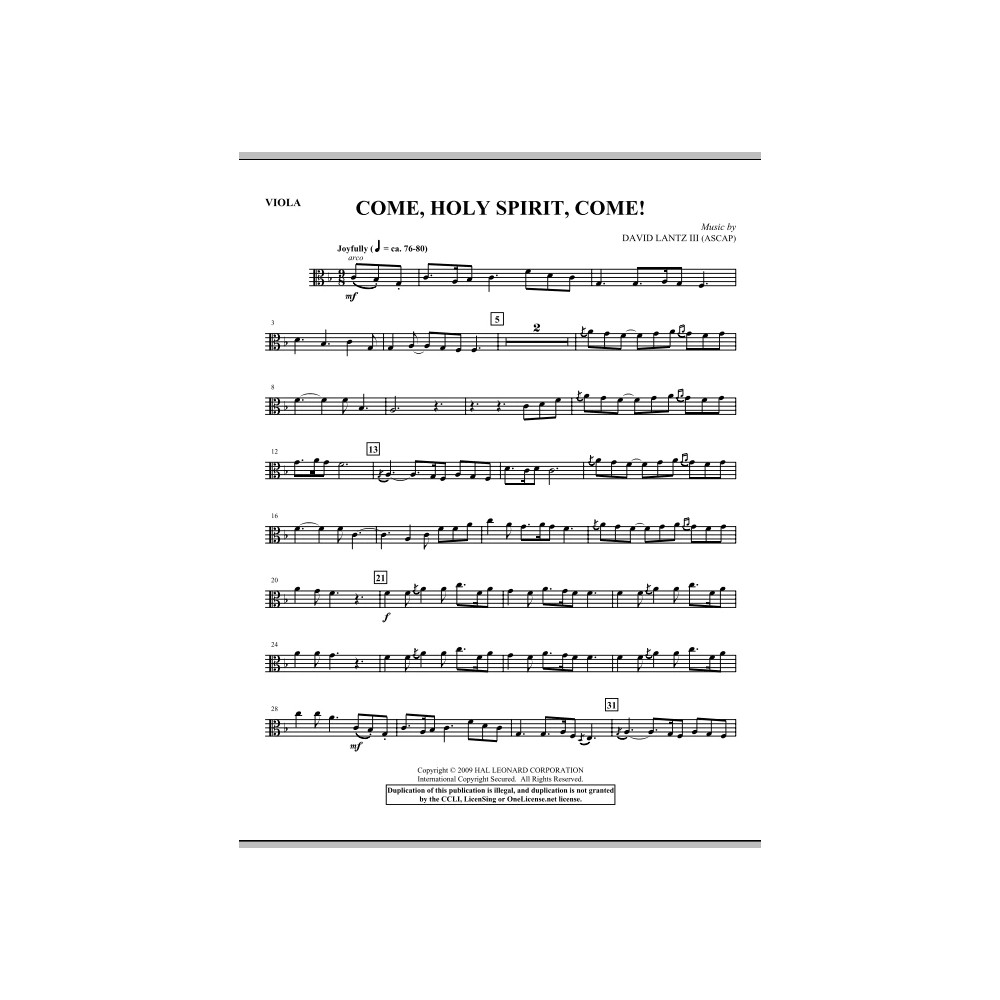 Come, Holy Spirit, Come! - Viola