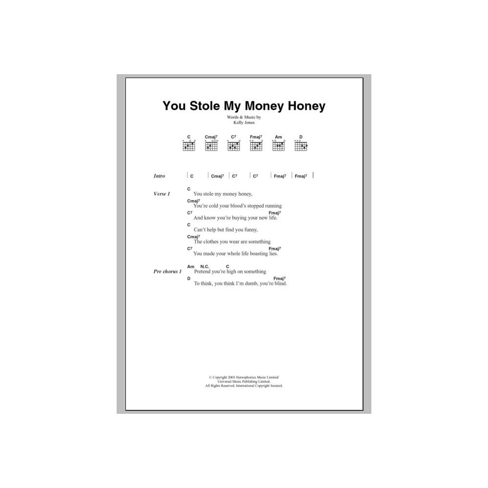 You Stole My Money Honey