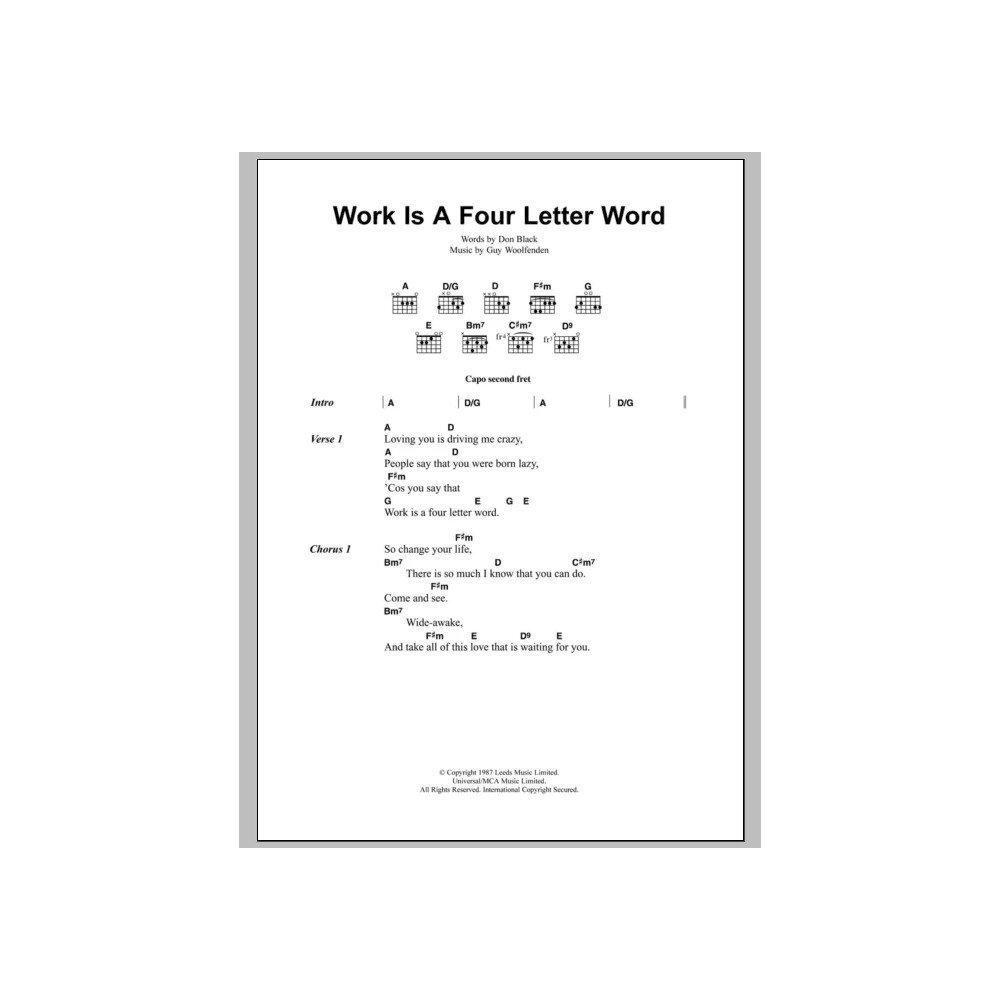 Work Is A Four Letter Word