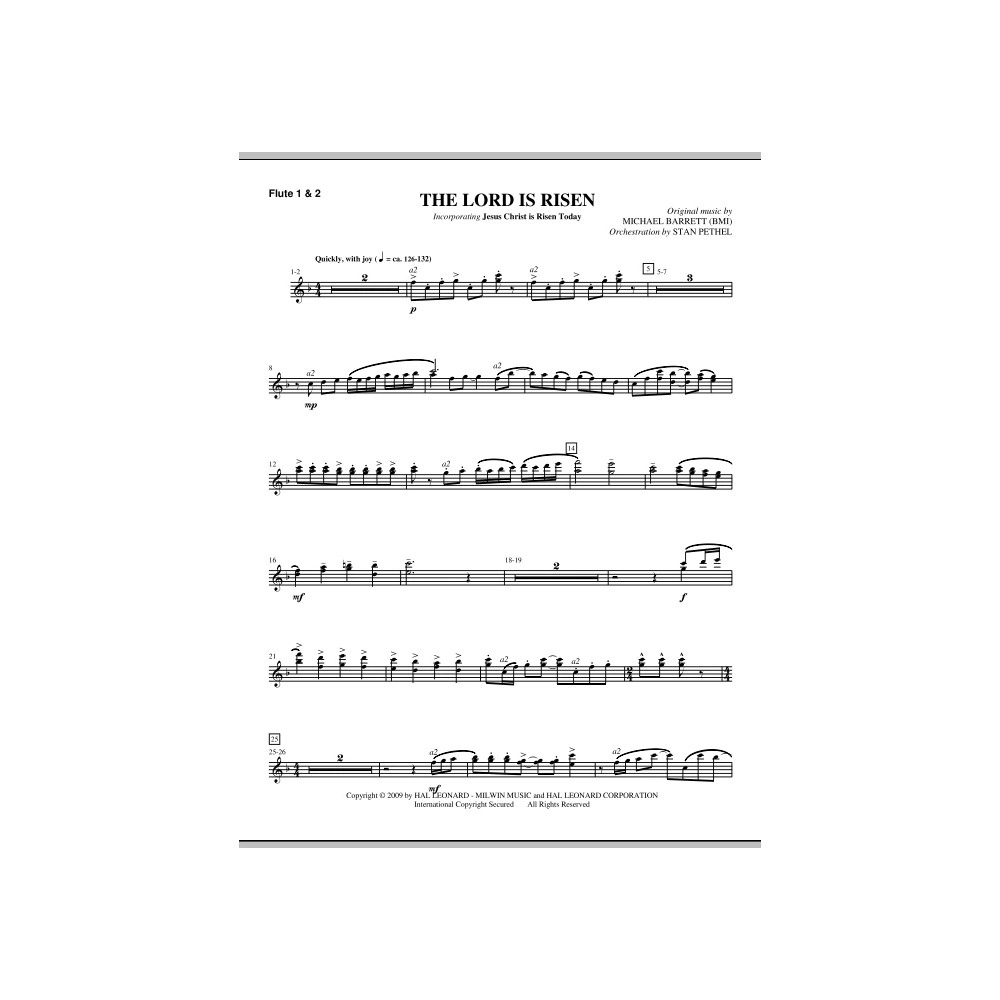 The Lord Is Risen - Flute 1 & 2