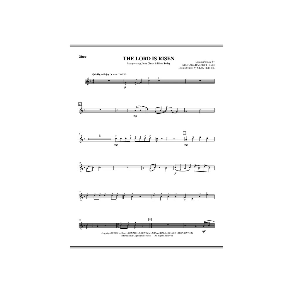 The Lord Is Risen - Oboe