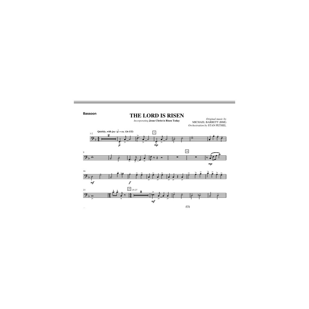 The Lord Is Risen - Bassoon