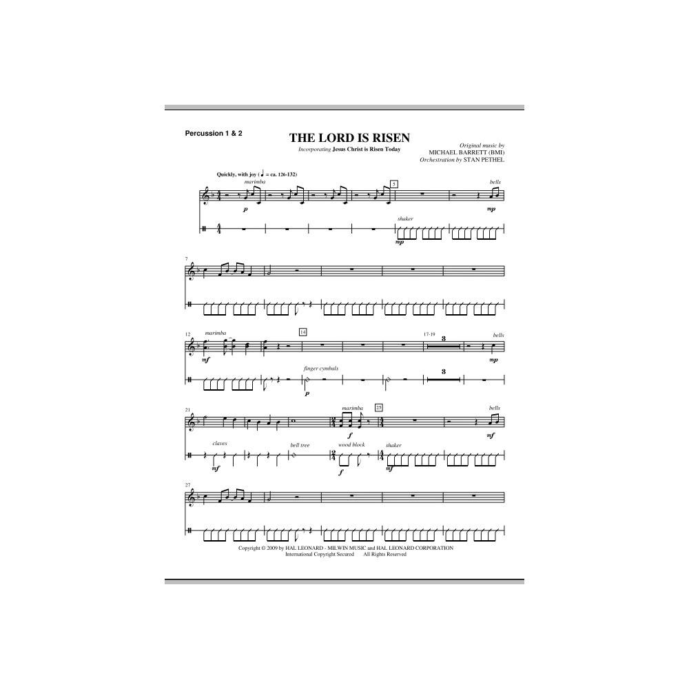 The Lord Is Risen - Percussion 1 & 2