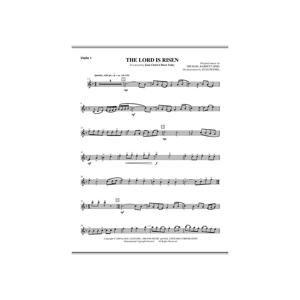 The Lord Is Risen - Violin 1