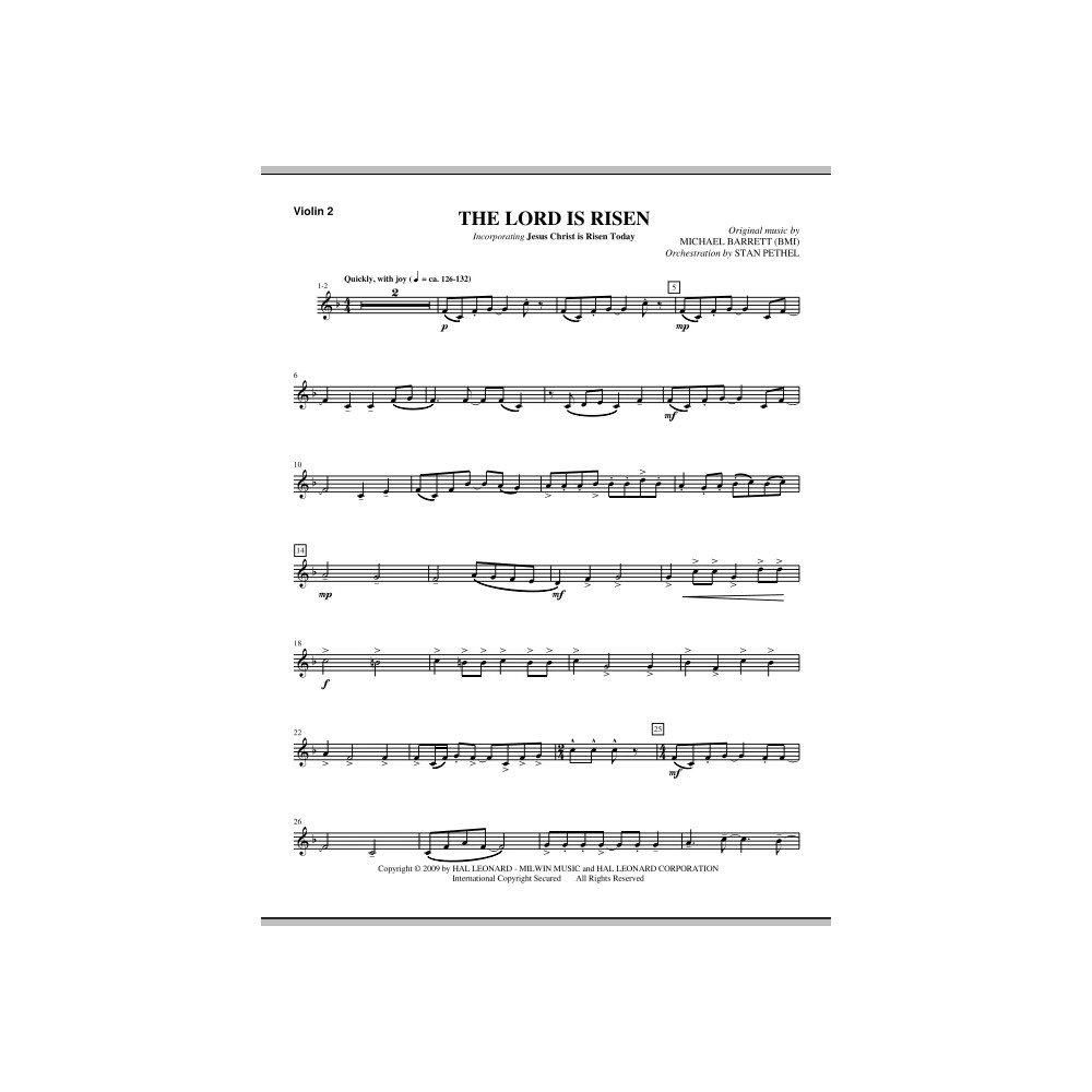 The Lord Is Risen - Violin 2