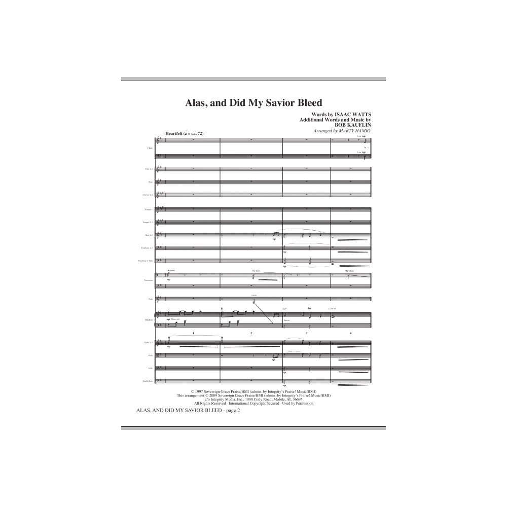 Alas, And Did My Savior Bleed - Full Score