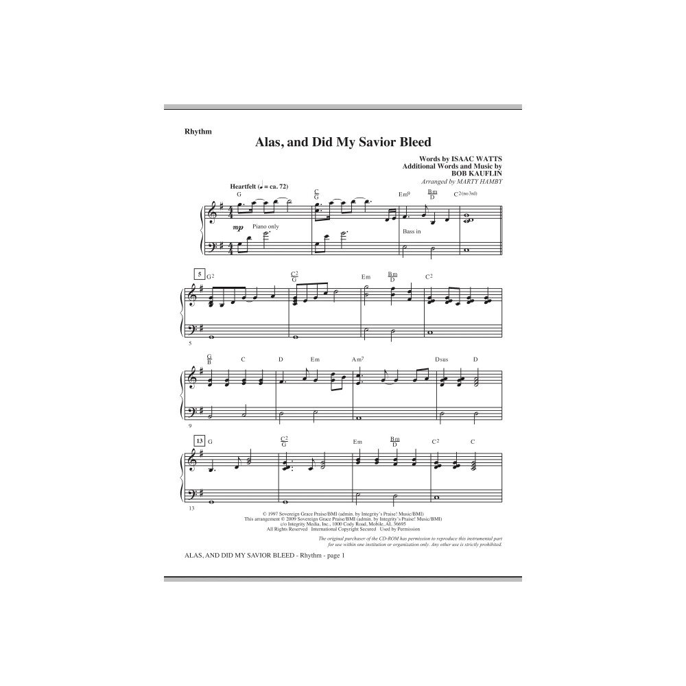 Alas, And Did My Savior Bleed - Rhythm