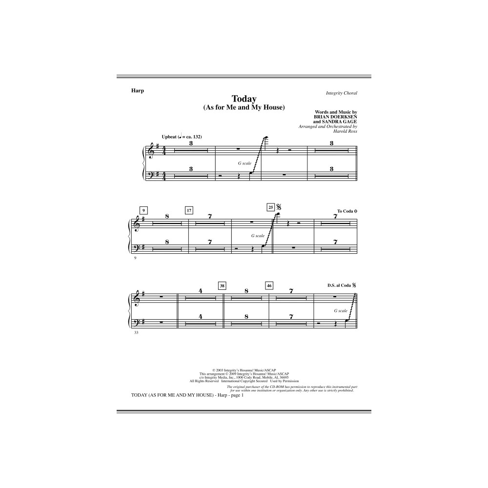 Today (As For Me And My House) - Harp