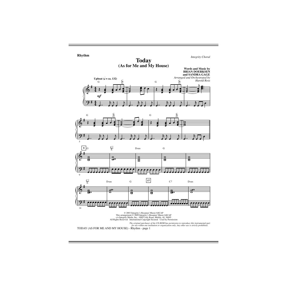 Today (As For Me And My House) - Rhythm