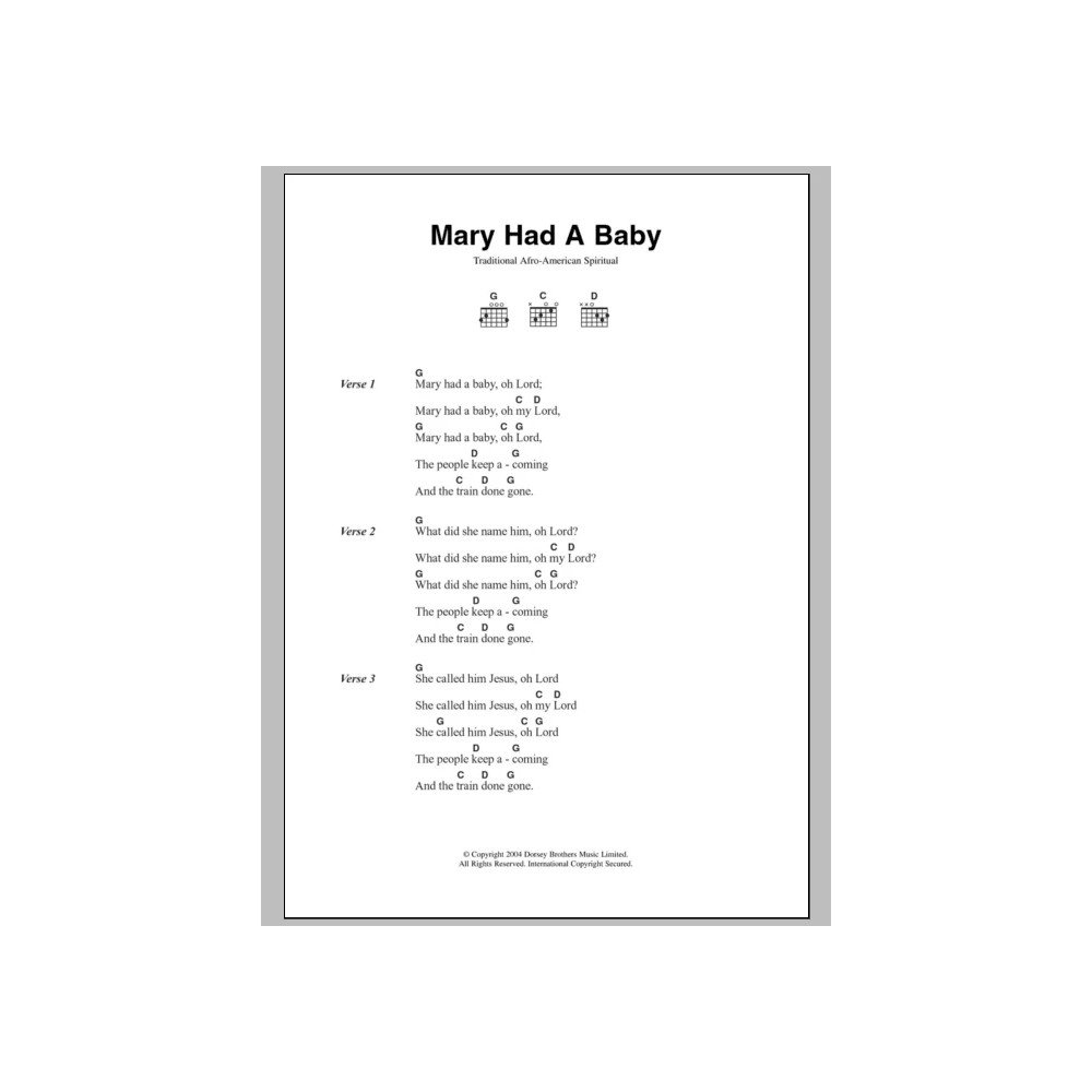 Mary Had A Baby
