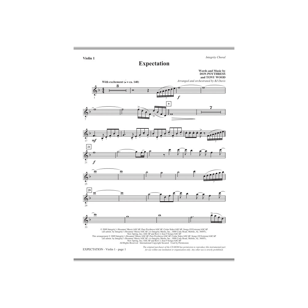 Expectation - Violin 1