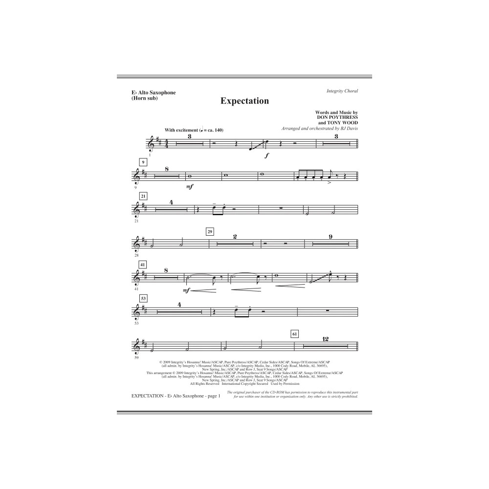 Expectation - Eb Alto Saxophone (Horn)