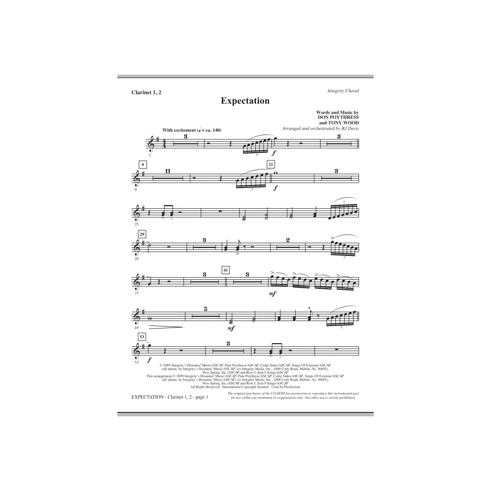 Expectation - Clarinet 1 & 2