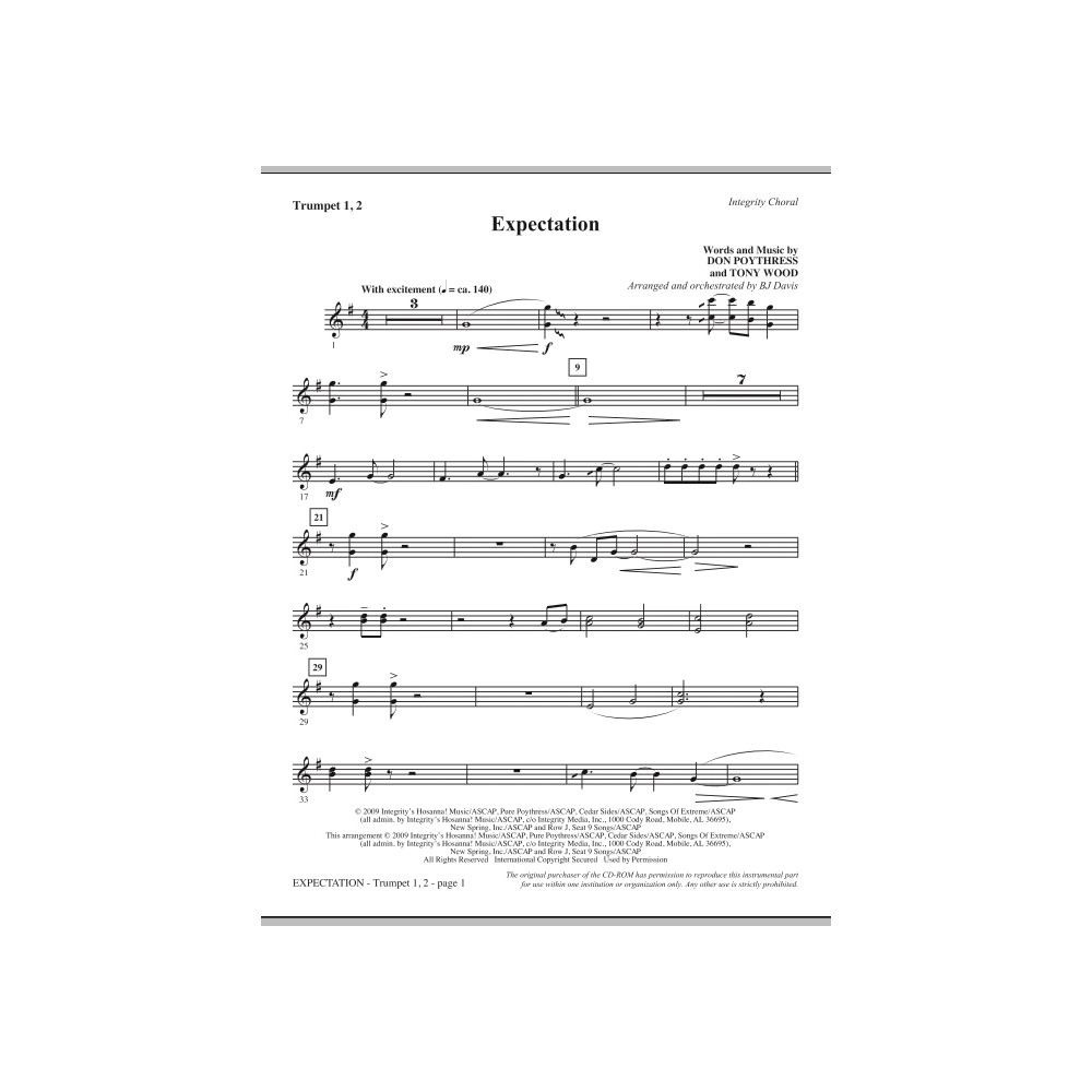 Expectation - Bb Trumpet 1,2